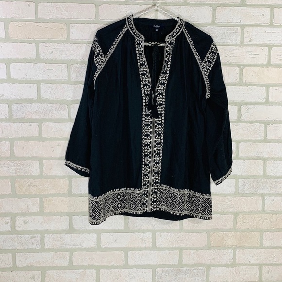 Madewell Embroidered Camelia Tassel Top - Picture 5 of 12
